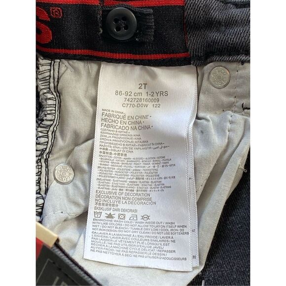 Levi's BOYS 2T Performance Slim Denim BLACK Shorts - Picture 11 of 11